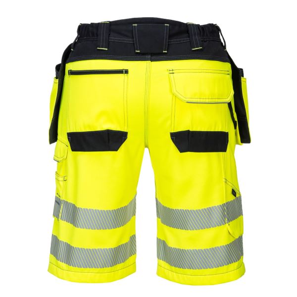 Yellow/black PW3 Hi-Vis Holster Pocket Shorts 