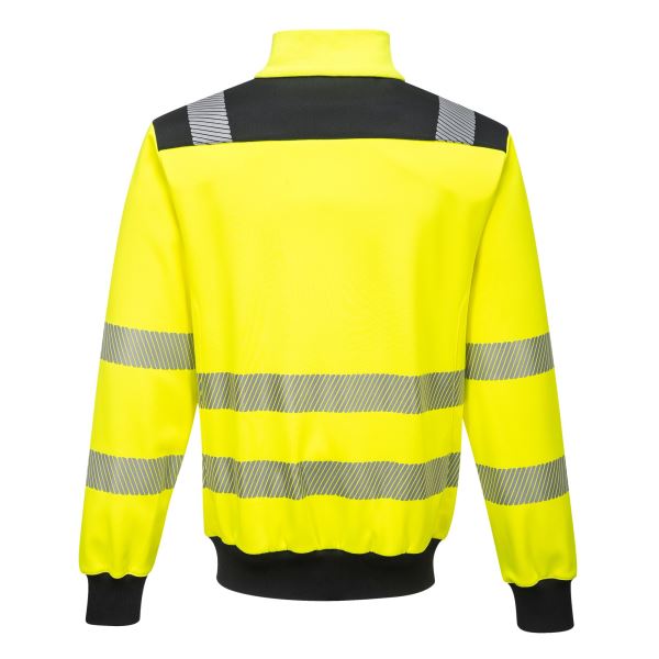 Yellow/black PW3 Hi-Vis Zip Sweatshirt 