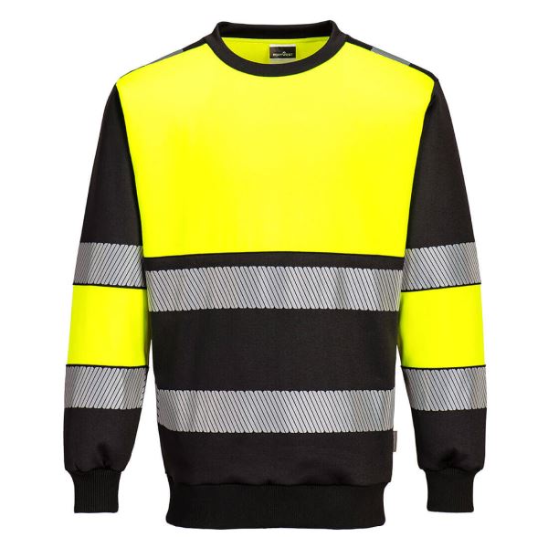 Yellow/black PW3 Hi-Vis Class 1 Sweatshirt 