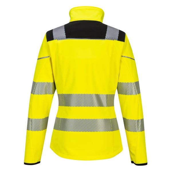 Yellow/black PW3 Hi-Vis Women's Softshell (3L) 