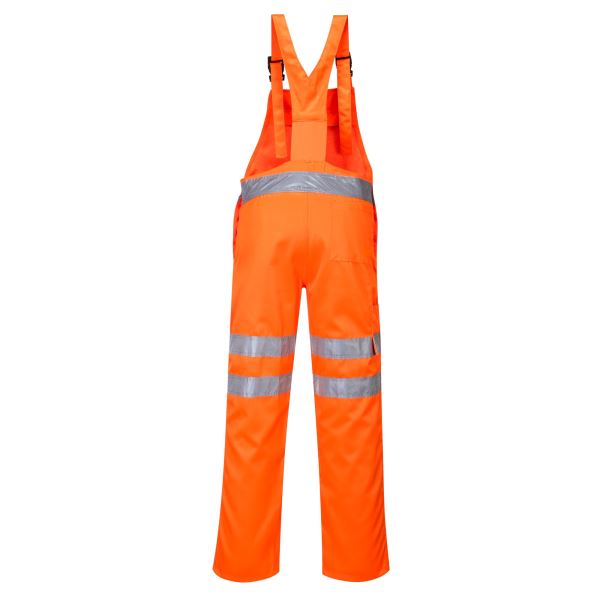 Orange Hi-Vis Polycotton Service Bib and Brace 