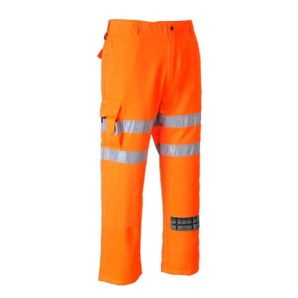 Orange Tall Hi-Vis Rail Work Trousers 