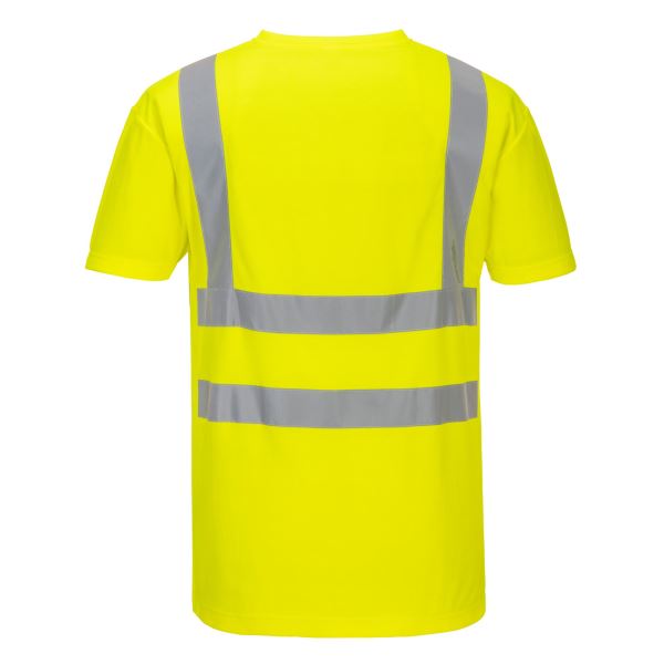 Yellow Hi-Vis Cotton Comfort Mesh Insert T-Shirt S/S  