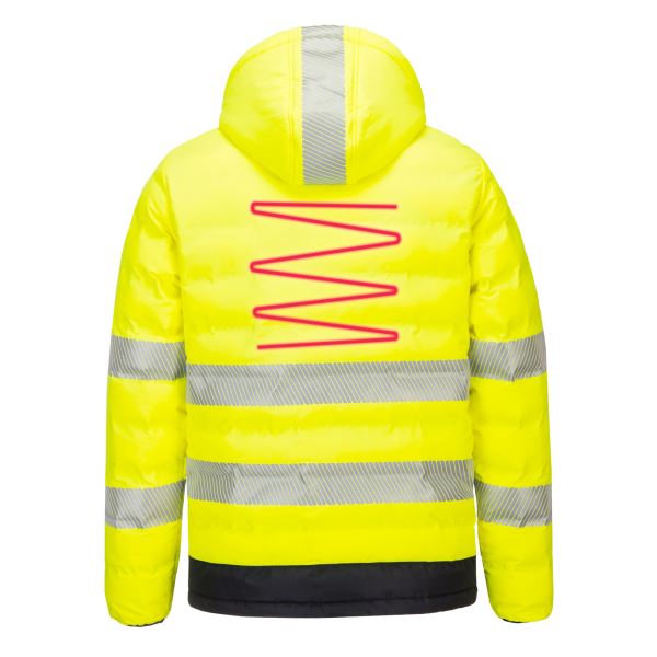 Yellow/black Hi-Vis Ultrasonic Heated Tunnel Jacket 