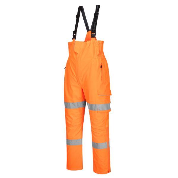 Orange Hi-Vis Extreme Rain Bib and Brace 