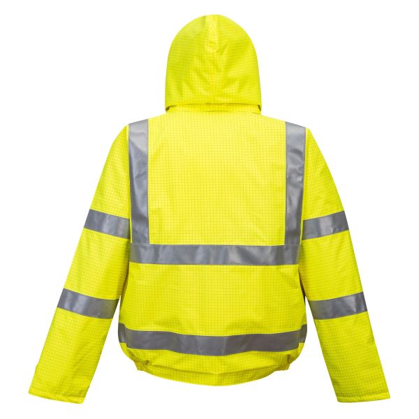 Portwest Yellow Bizflame Rain Hi-Vis Antistatic FR Bomber Jacket 