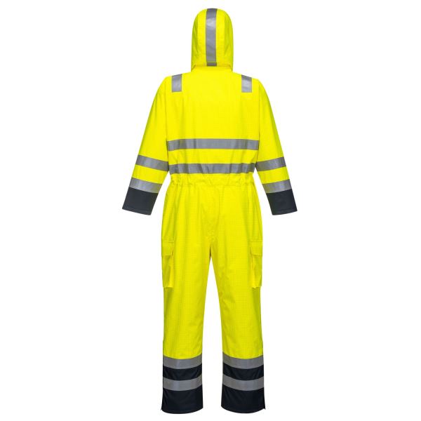 Yellow/navy Bizflame Rain Hi-Vis Multi Coverall 