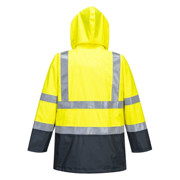 Portwest Yellow Navy Bizflame Rain Hi-Vis Multi-Protection Jacket 