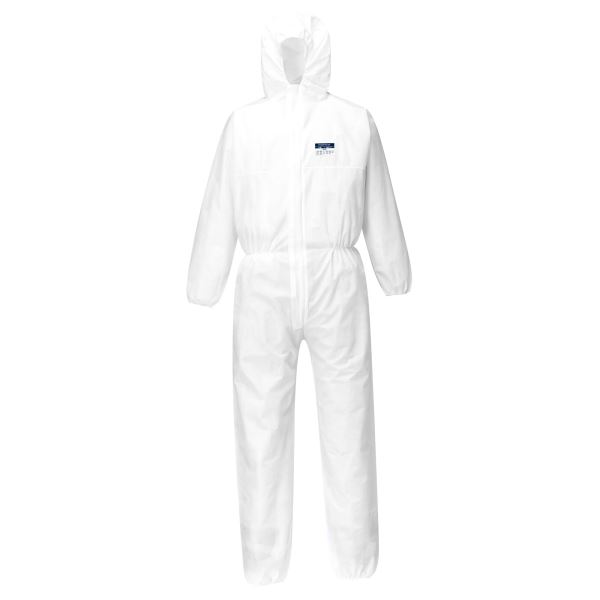 Portwest White BizTex SMS FR Coverall Type 5/6 (Pk50) 