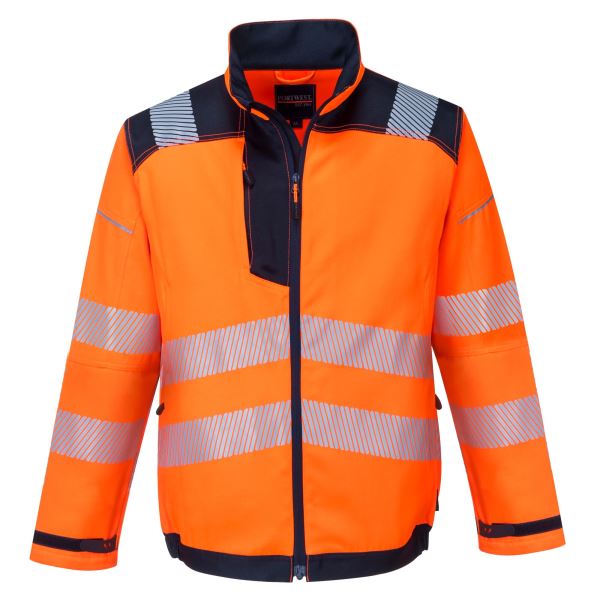 Orange/navy PW3 Hi-Vis Work Jacket 