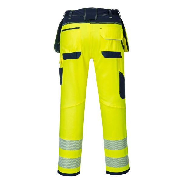 Yellow/navy PW3 Hi-Vis Holster Pocket Work Trousers 