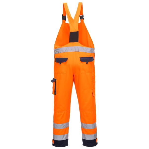 Portwest Orange Navy Dijon Hi-Vis Contrast Work Bib and Brace 