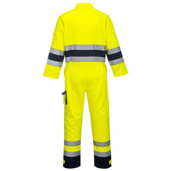 Portwest Yellow Navy Nantes Hi-Vis Contrast Work Coverall 