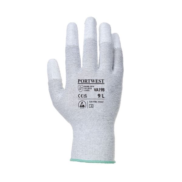 Portwest Grey Vending Antistatic PU Fingertip Glove 