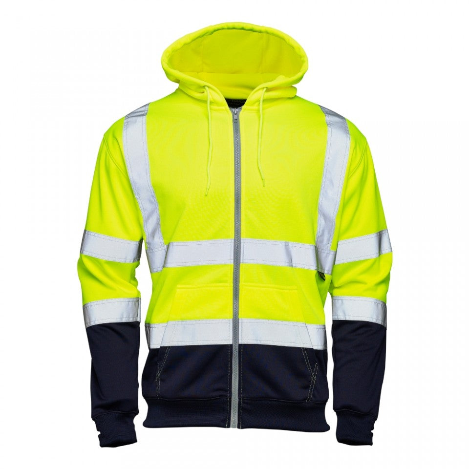 Supertouch Hi Vis  2 Tone Hooded Zipped Sweatshirt