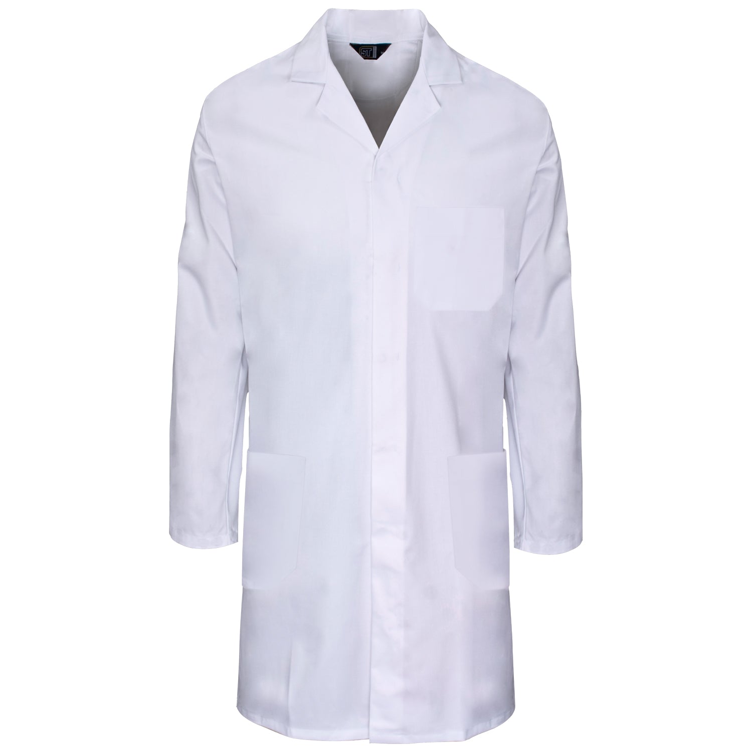 Polycotton Lab Coat - Concealed stud fastener - Chest pocket