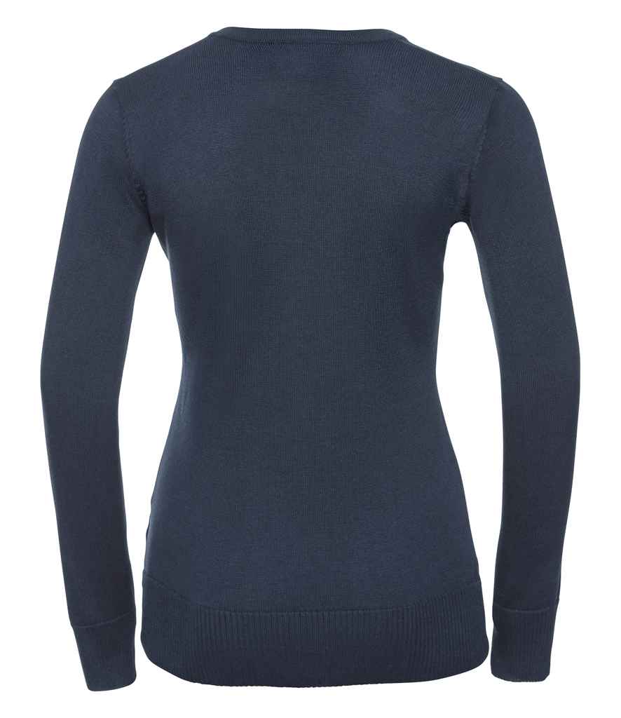 Russell Athletic Collection Ladies Cotton Acrylic V Neck Sweater