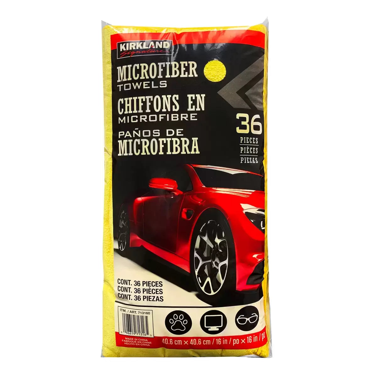 Kirkland Signature 40cm Ultra Plush Microfibre Towels Car Polishing Soft Cloths Cleaning Synthetic Reusable