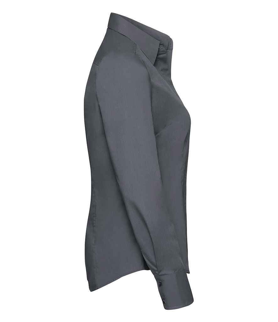 Russell Athletic Collection Ladies Long Sleeve Fitted Poplin Shirt