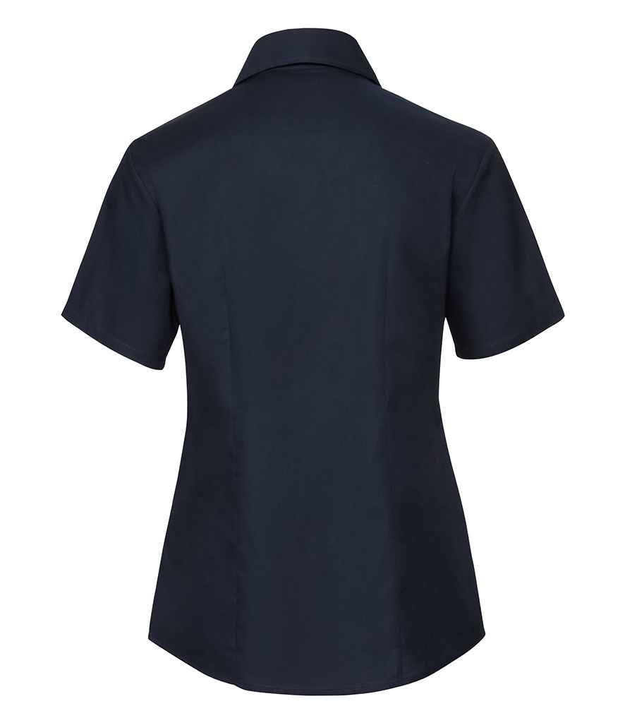 Russell Athletic Collection Ladies Short Sleeve Easy Care Oxford Shirt