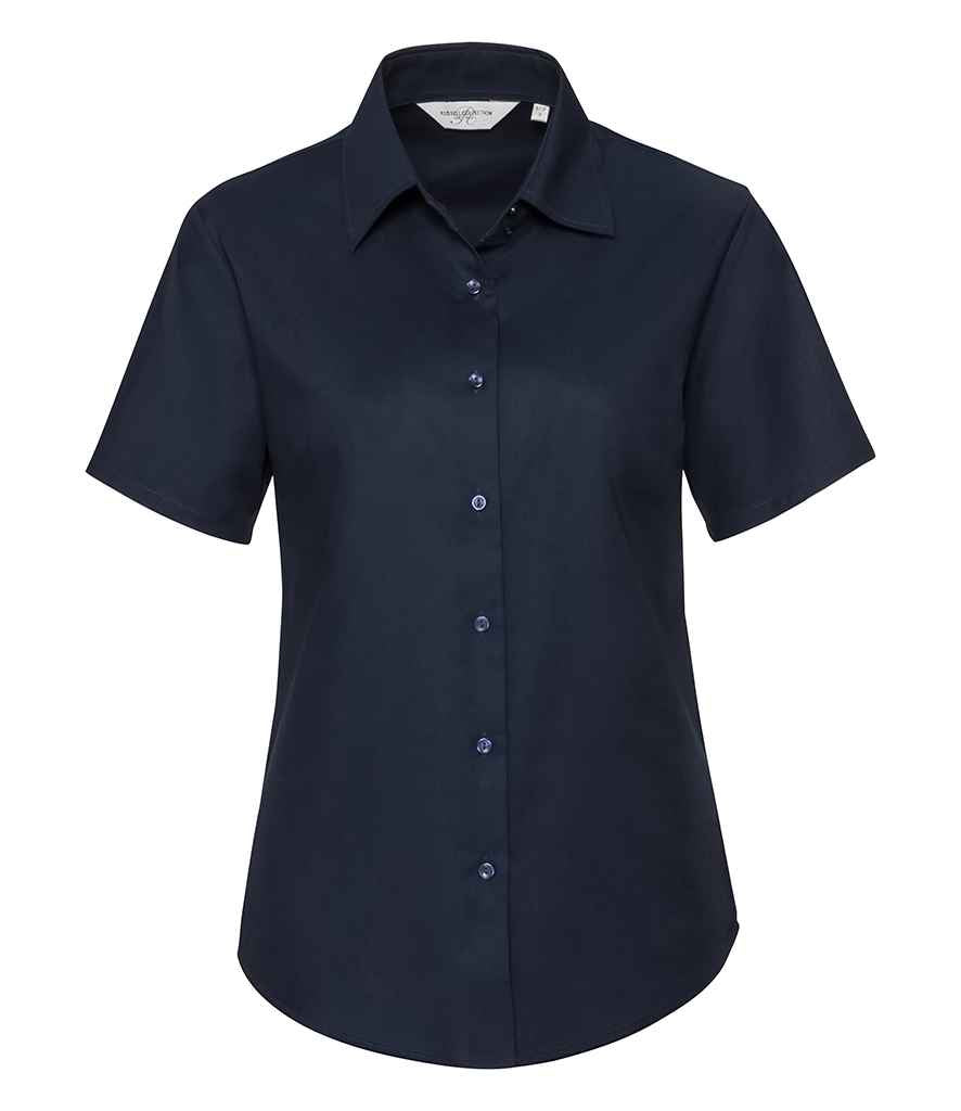Russell Athletic Collection Ladies Short Sleeve Easy Care Oxford Shirt