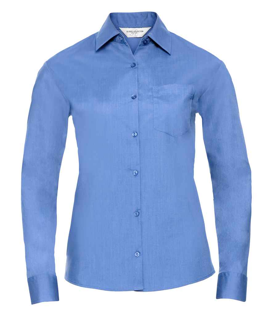 Russell Athletic Collection Ladies Long Sleeve Easy Care Poplin Shirt