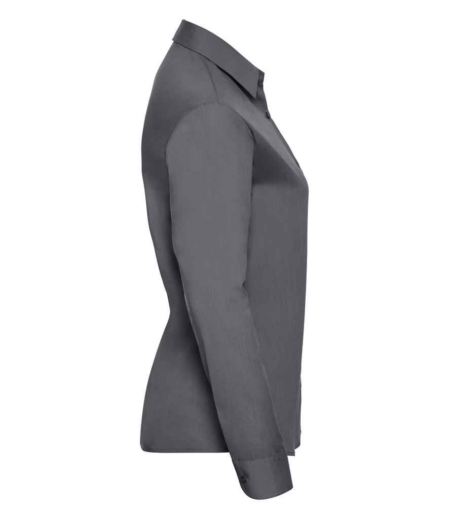 Russell Athletic Collection Ladies Long Sleeve Easy Care Poplin Shirt
