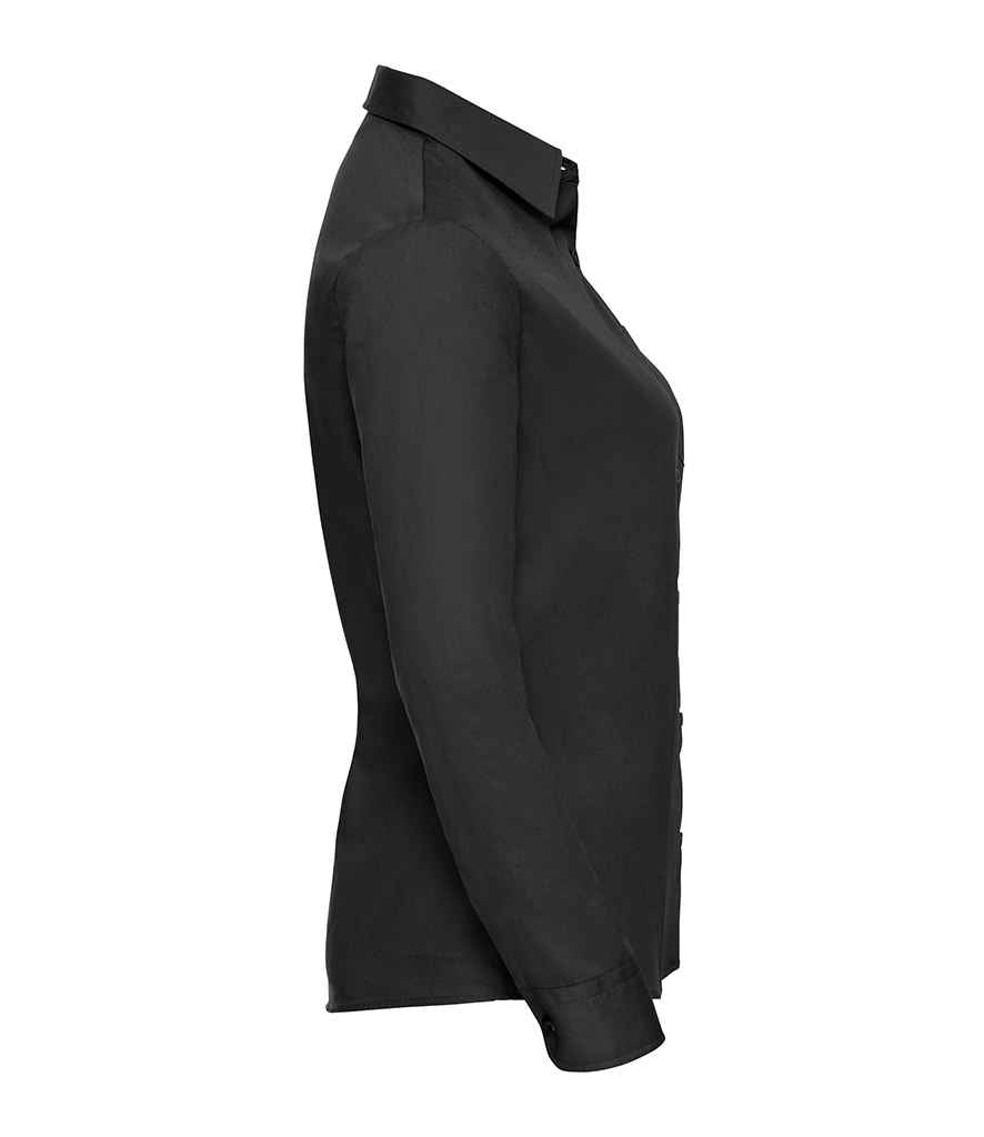Russell Athletic Collection Ladies Long Sleeve Easy Care Cotton Poplin Shirt