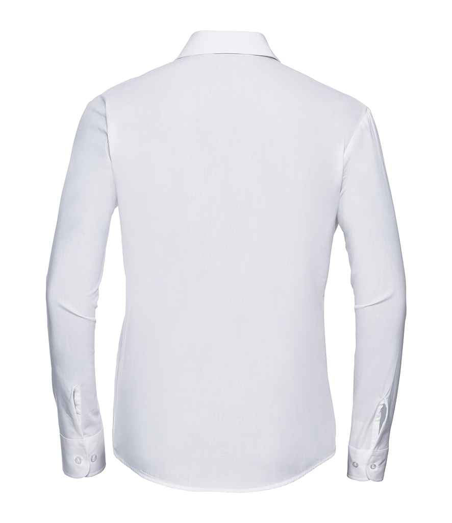 Russell Athletic Collection Ladies Long Sleeve Easy Care Cotton Poplin Shirt