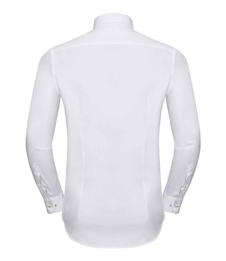 Russell Athletic Collection Long Sleeve Contrast Herringbone Shirt