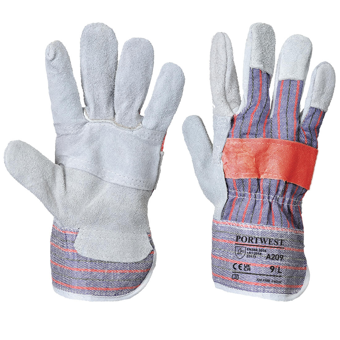 Portwest Leather Rigger 300 Cow Split Palm Bar Glove