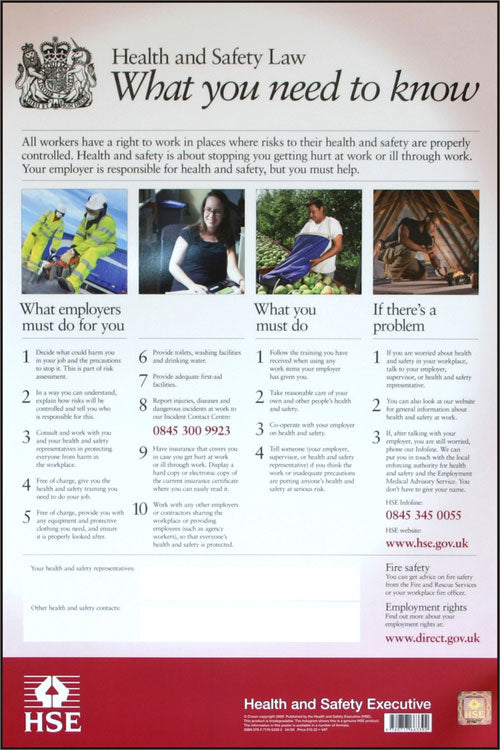 HEALTH & SAFETY LAW POSTER PVC
