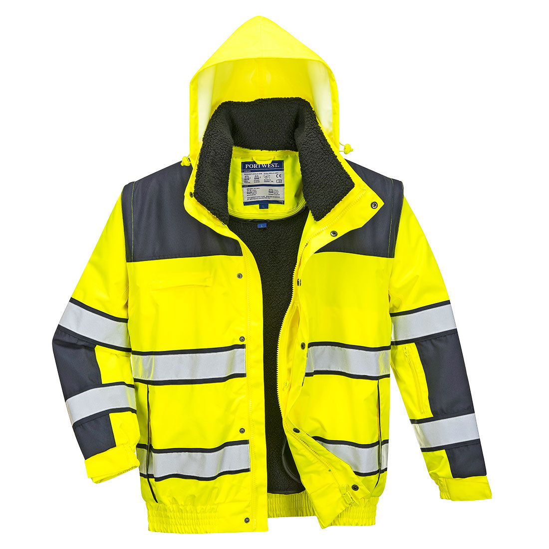 Portwest Hi-Vis 3-in-1 Contrast Winter Bomber Jacket