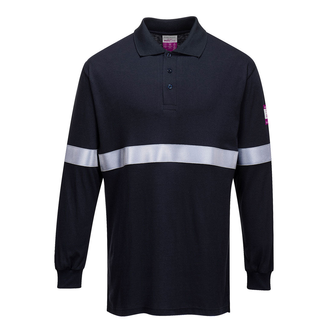 Portwest Modaflame Knit FR Long Sleeve Polo Shirt