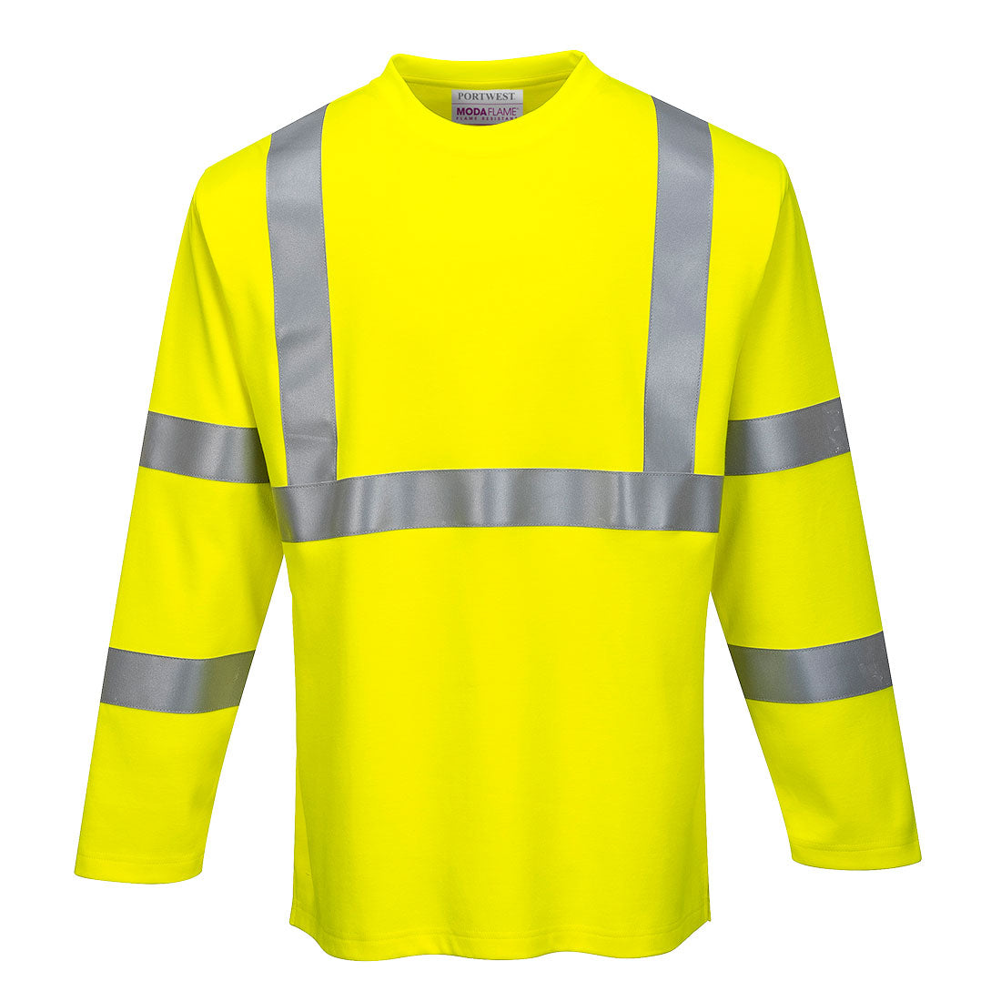 Portwest Modaflame Knit Hi-Vis FR Long Sleeve T-Shirt Yellow FR96