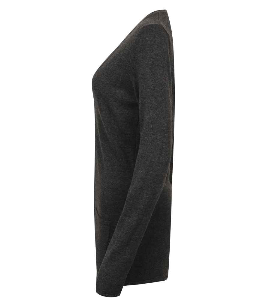 Henbury Ladies Cotton Acrylic V Neck Cardigan