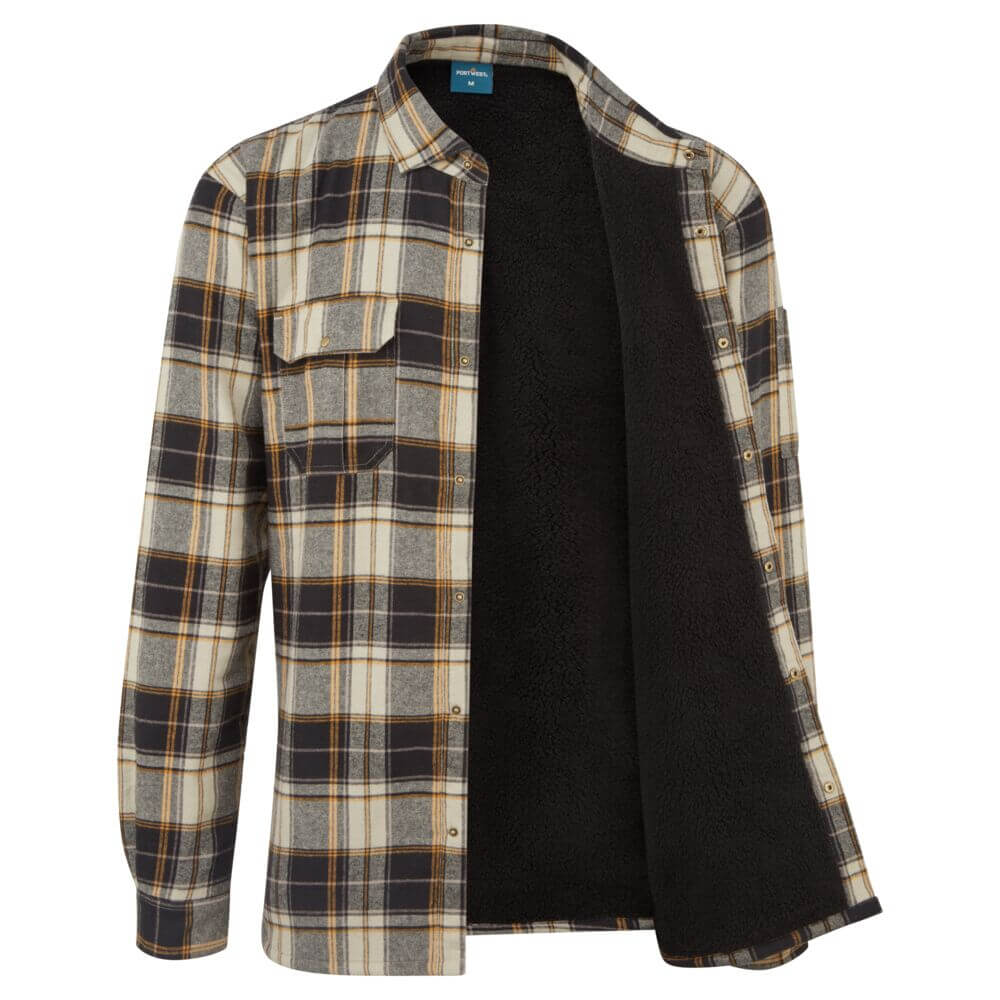 Portwest KA3 Sherpa Lined Check Shirt KA313