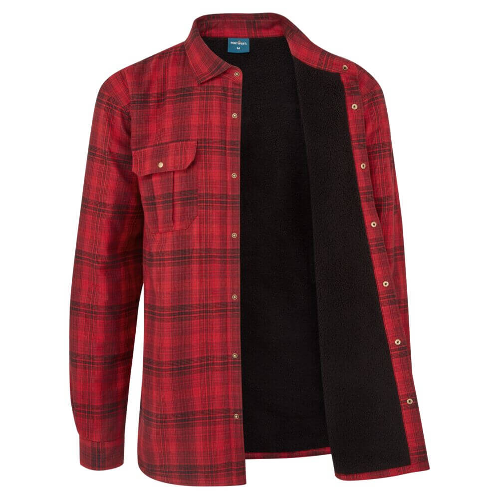 Portwest KA3 Sherpa Lined Check Shirt KA313