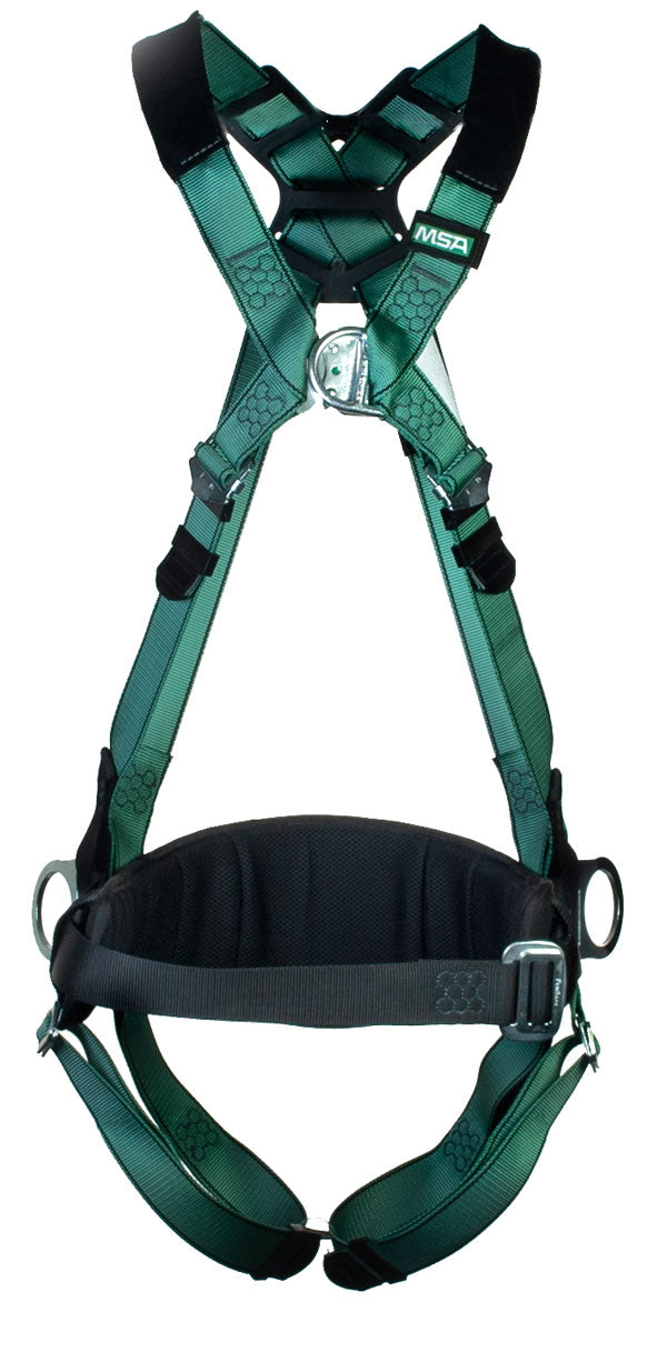 MSA XL V-Form Back/Chest/Hip D-Ring QF Harness W/Waist Belt
