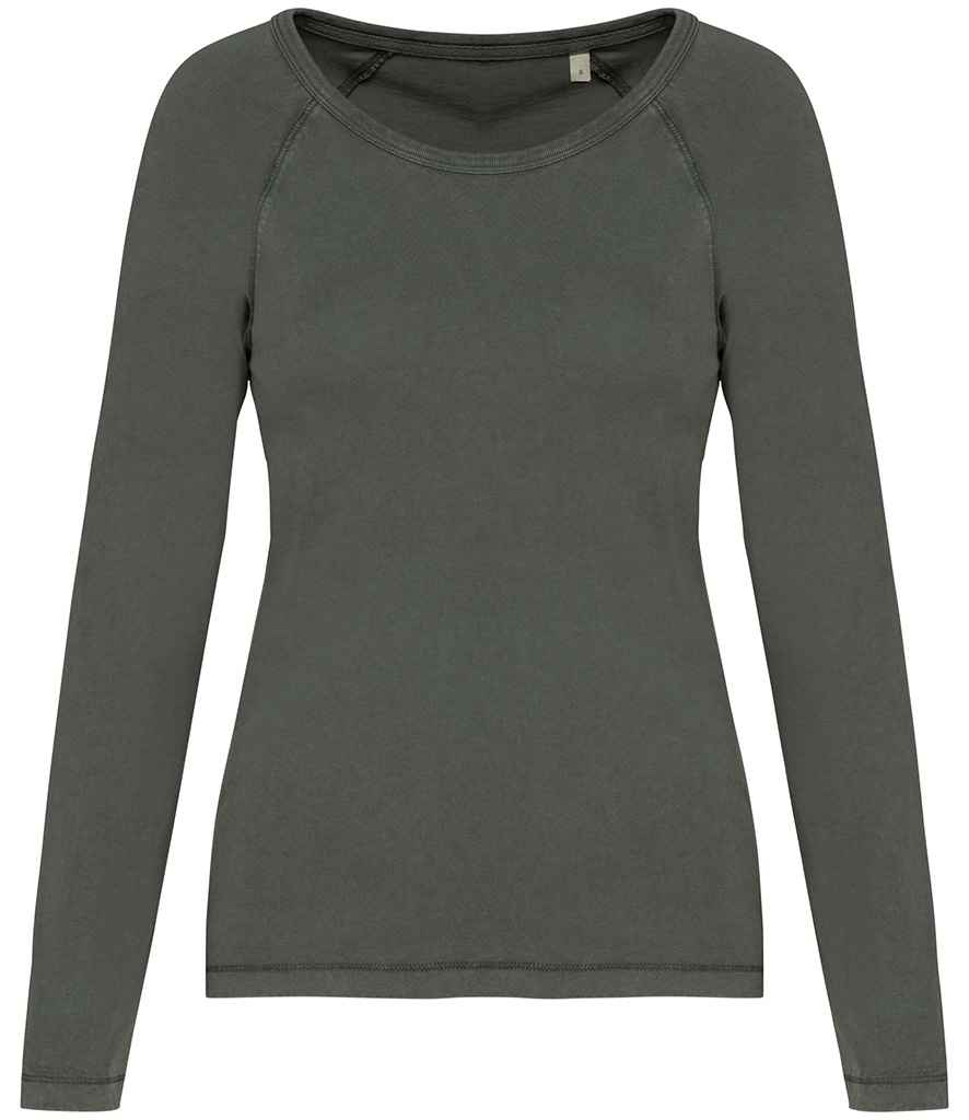 Native Spirit Ladies Raglan Long Sleeve Washed T-Shirt