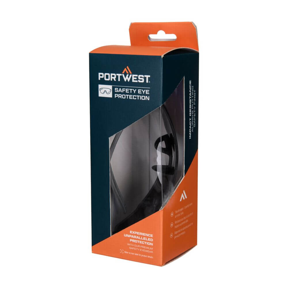 Portwest Sporty Shield Safety Glasses Blue Mirror PT01