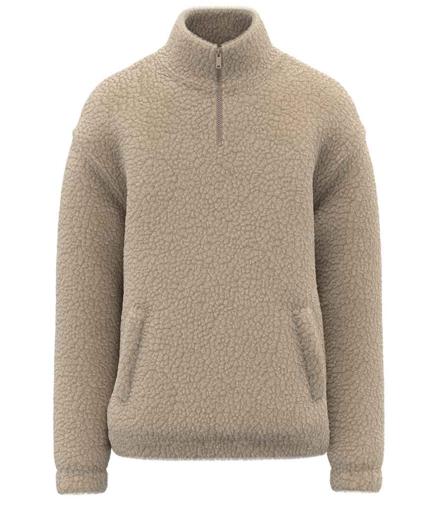Spasso Unisex Sherpa Drop Shoulder 1/4 Zip Sweat