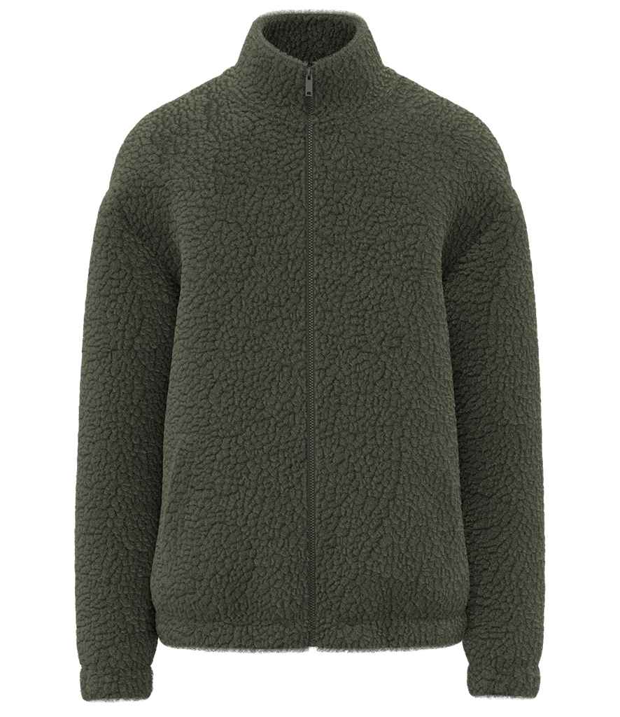 Spasso Unisex Sherpa Drop Shoulder Full Zip Sweat Jacket