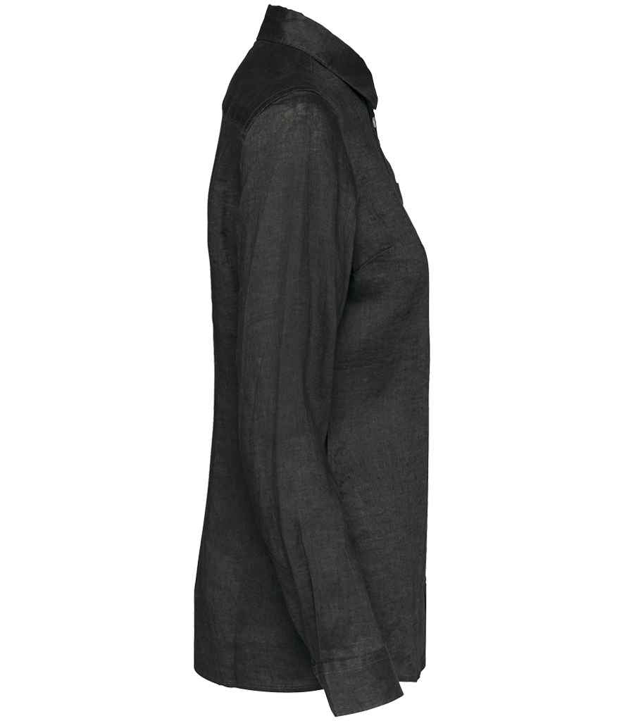 Spasso Ladies Long Sleeve Linen Shirt