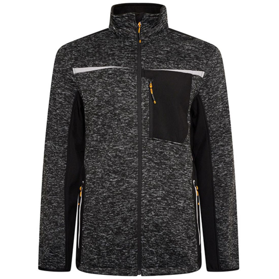 JCB TRADE ESSINGTON II FULL ZIP GREY KNITTED JUMPER