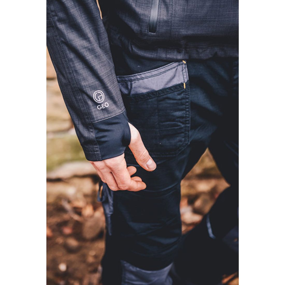 JCB TRADE PLUS BLACK/GREY RIP STOP TROUSER