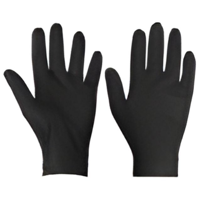 Supertouch Black Disposable Nitrile Diamond Grip Gloves | 12771