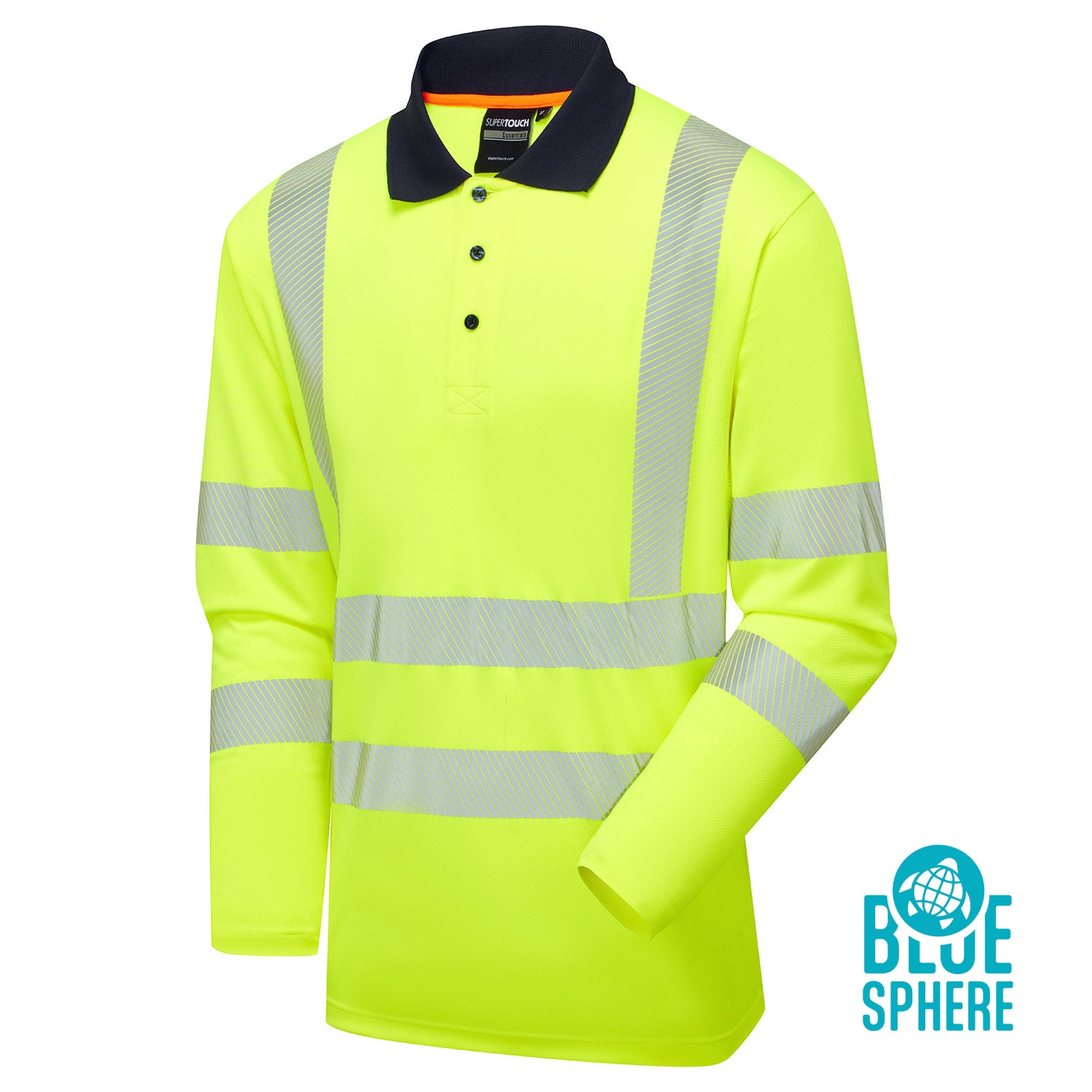Essentials Hi-Vis Eco CoolMax Long Sleeve Polo