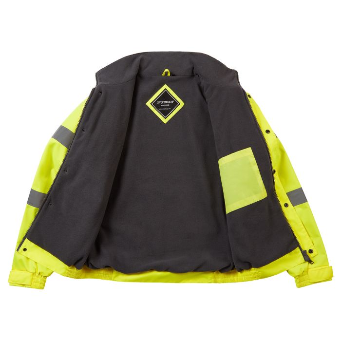 Supertouch Hi Vis Fleece Lined Bomber Jacket