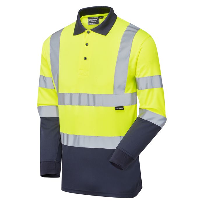 Supertouch Hi-Vis 2 Tone  Long Sleeve Bird Eye Polo Shirt